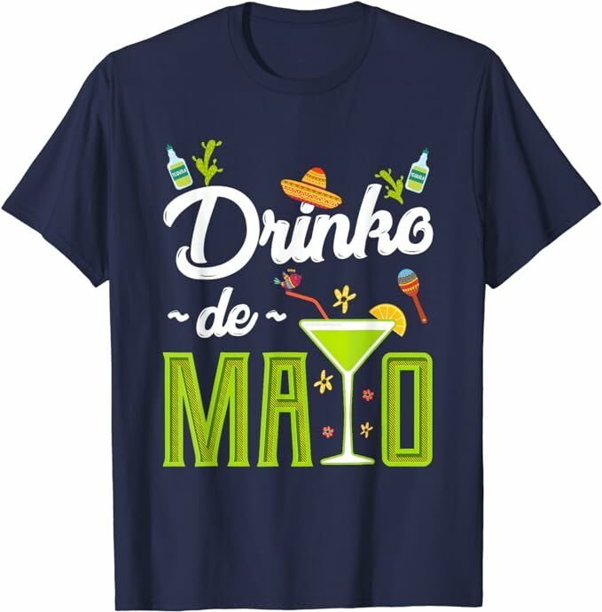 Cinco De Mayo camiseta de manga curta, camiseta gráfica, drinko de fiesta, fantasia mexicana, tops nativos americanos