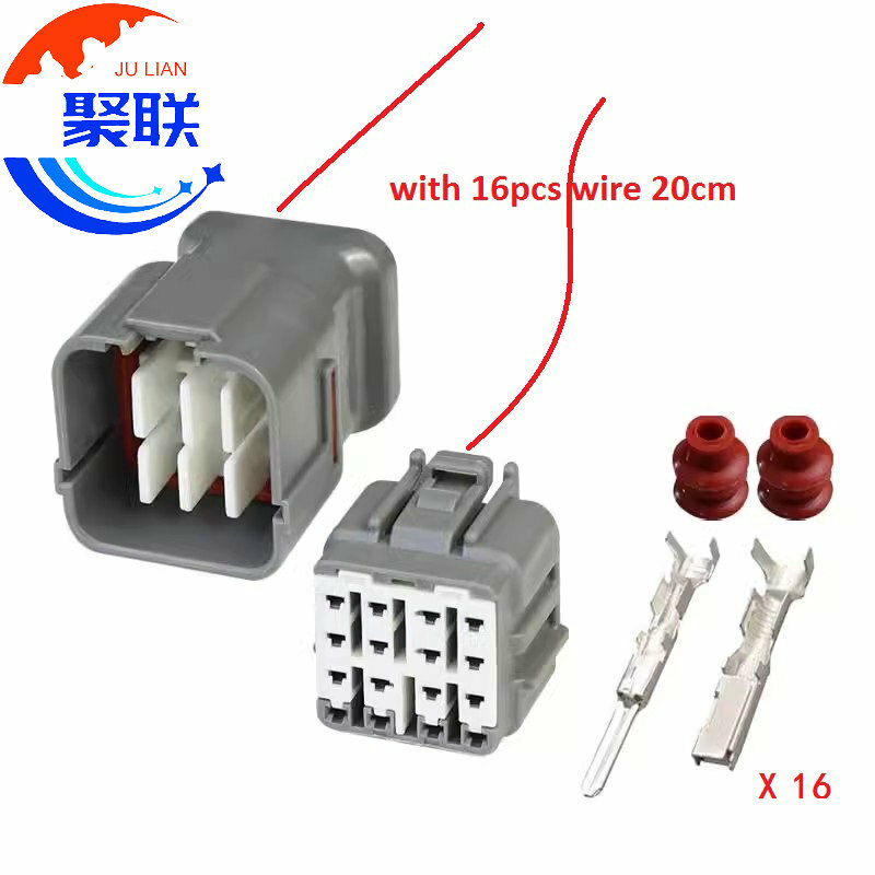 1set 16 lubang 6188-0495 6189-0715 kabel mobil Harness tahan air soket DL seri Auto konektor dengan pin segel atau kabel