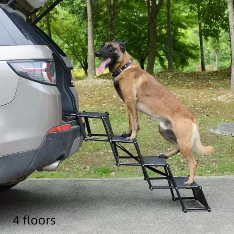 Tangga panjat anjing tangga hewan peliharaan, tangga memanjat anjing besar anti licin plastik lipat untuk mobil