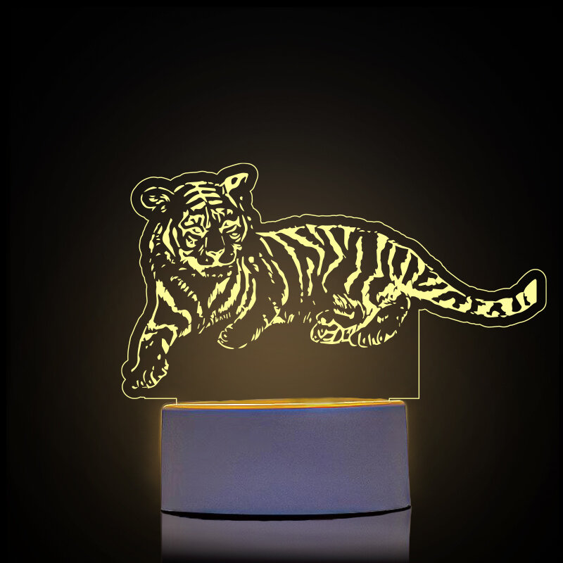 Luz Visual 3D LED de noche para decoración del hogar, Base blanca, lámparas de mesita de noche para el hogar, decoración de habitación acrílica, lámparas de escritorio