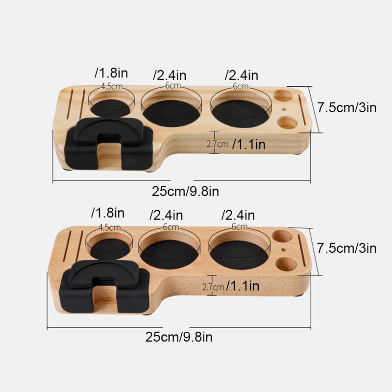 Universal Tamper Holder Wide Range Of Options For Home Baristas Coffee Tamper Holder 58Mm Tamper Mat Beech wood