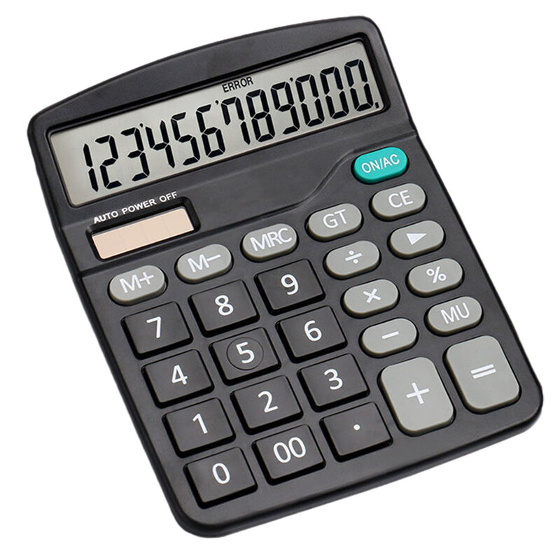 Calculatrice scientifique solaire pour ordinateur de bureau, calculatrice mignonne, grand écran, bureau financier, 1 pièce