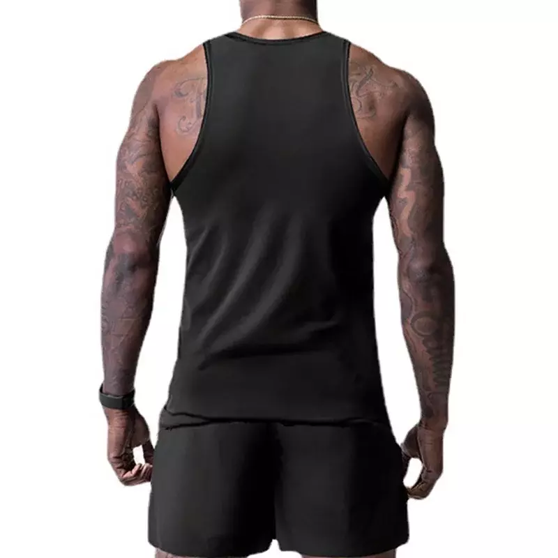 Mens Print Trend Fitness Tank Top Workout  Selling Clothing Muscle Gym Vest Quick Dry Fashion Training Sleeveless Singlets