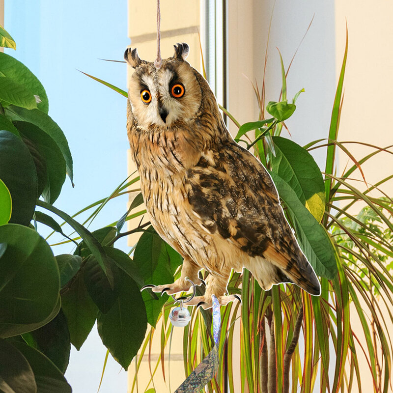 Esca realistica del gufo per un efficace controllo degli uccelli realizzato in acrilico durevole facile installazione del complemento estetico per la decorazione del giardino o del Patio