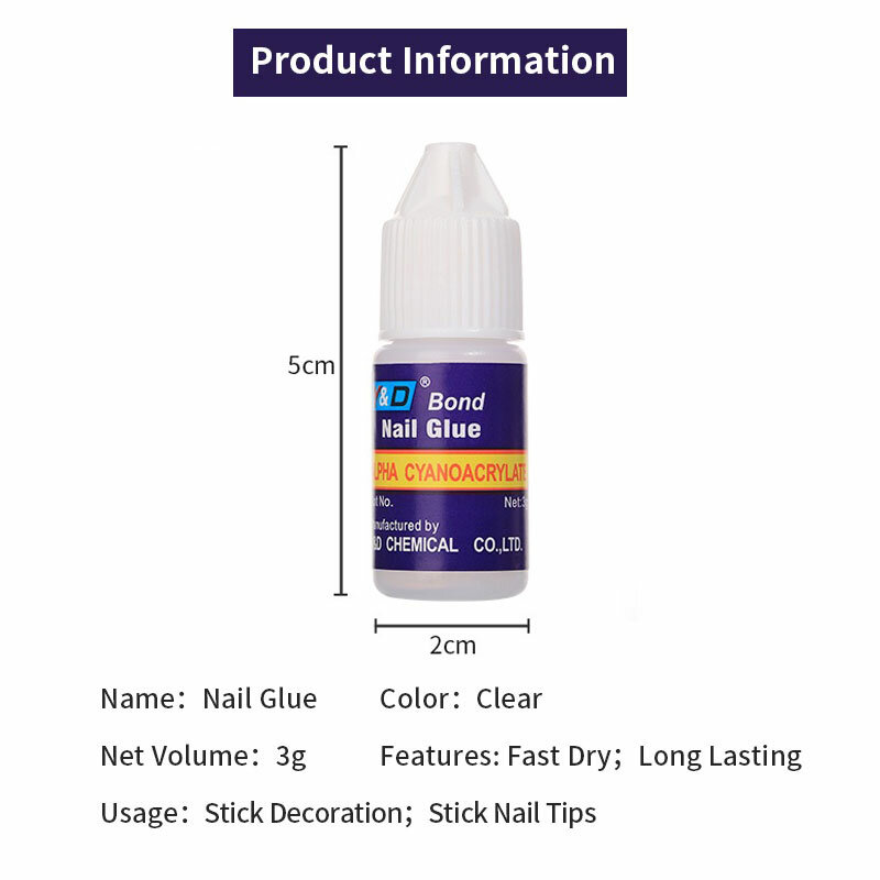 1/5/10pcs Super Strong Nail Bond Glue Acrylic Tips & Rhinestone Professional Nail Glue 2g/3g/7g/10g Fast Dry Long Lasting Glue