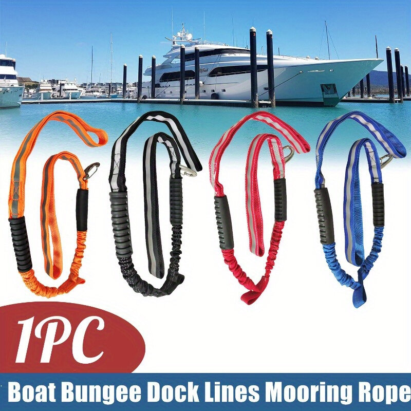 Linie dokujące elastyczne lina żeglarska Bungee sznury Shock krawaty dla kajaka Watercraft Jet Ski ponton kajak moc z pasek odblaskowy