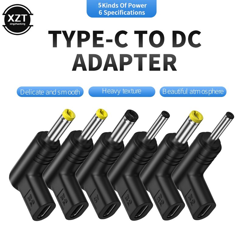 범용 USB C PD to DC 전원 커넥터, C타입 to DC 잭 플러그 충전 어댑터 컨버터, 라우터 태블릿용, 5V, 9V, 12V, 15V, 19V