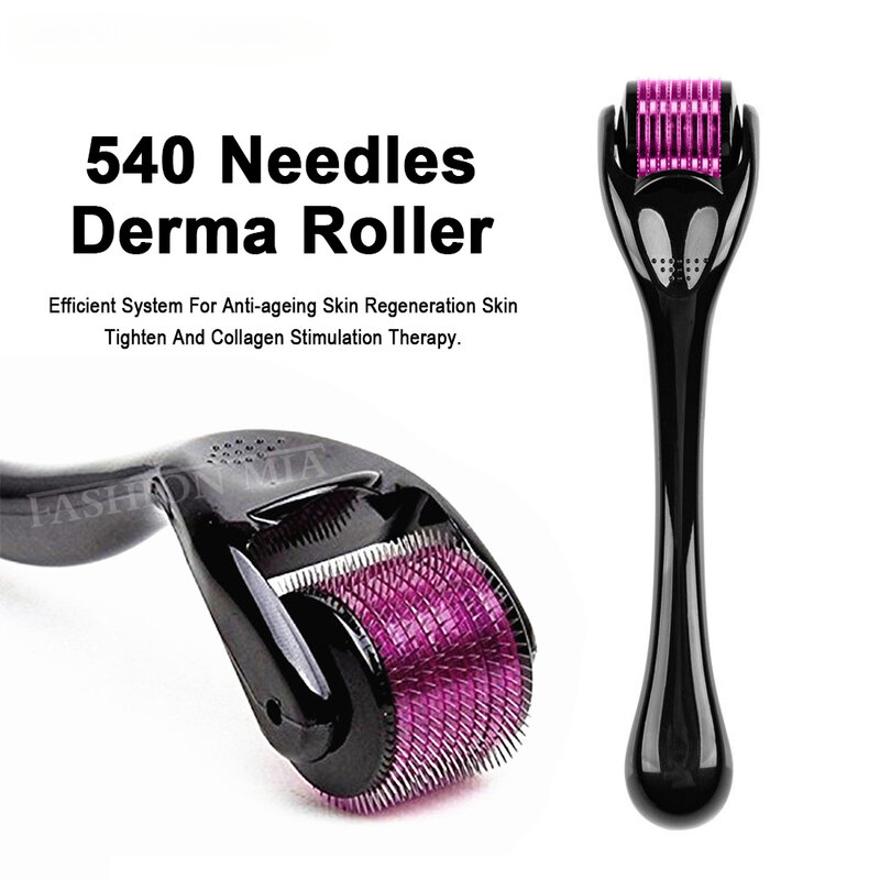 DRS 540 Titanium Derma Roller Hair Growth Beard Microneedle Roller for Facial Skin Care Body MTS Micro Needle Roller Treatment