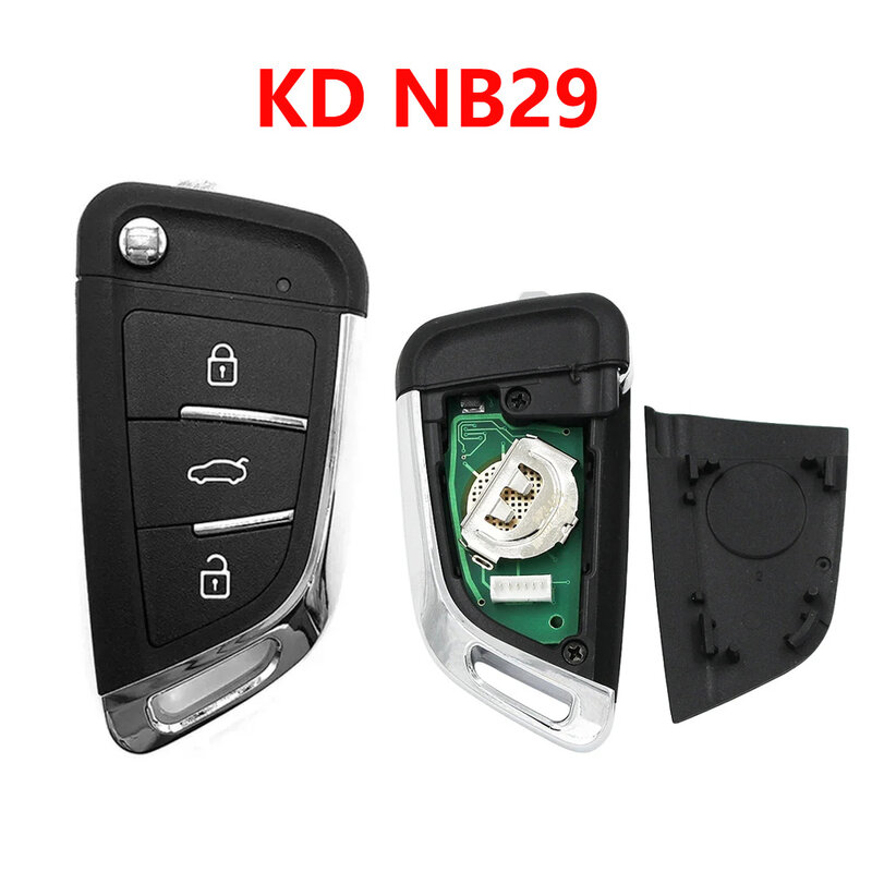 KEYDIY 자동차 원격 키, 다기능 범용 원격 키, KD 3 버튼, KD900 + URG200 KD-X2 키 프로그래머용 NB29, 5 개