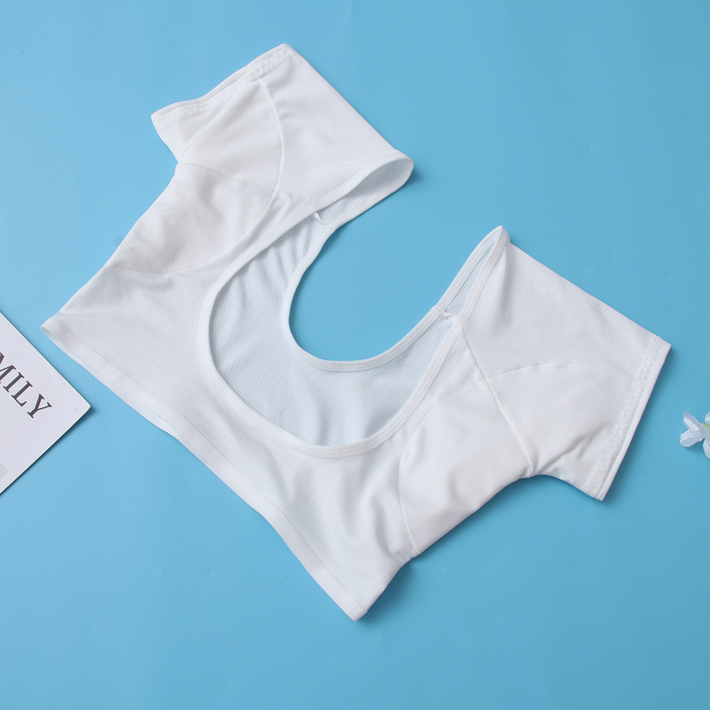 1pc Vest Underarm Sweat Pads Short Breathable Comfortable for Women Girls Ladies (Size M White)