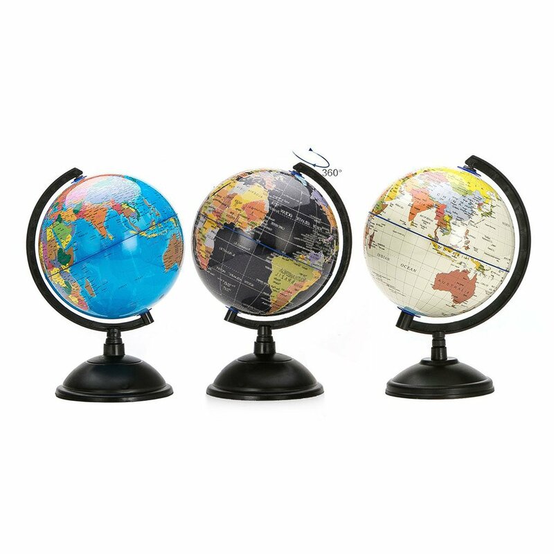 20cm White World Map Globe with Swivel Stand Geography Educational Toy Enhance Knowledge of Earth and Geography English Hot