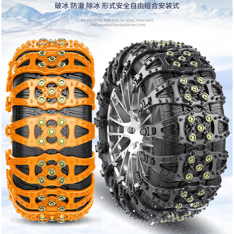 1PC 4PCS 6PCS 8PCS Snow Car Tire Chains For All Model Wear-Resistant Non-Slip Chain Metas Tie Winter Snowmobil Auto Accessories