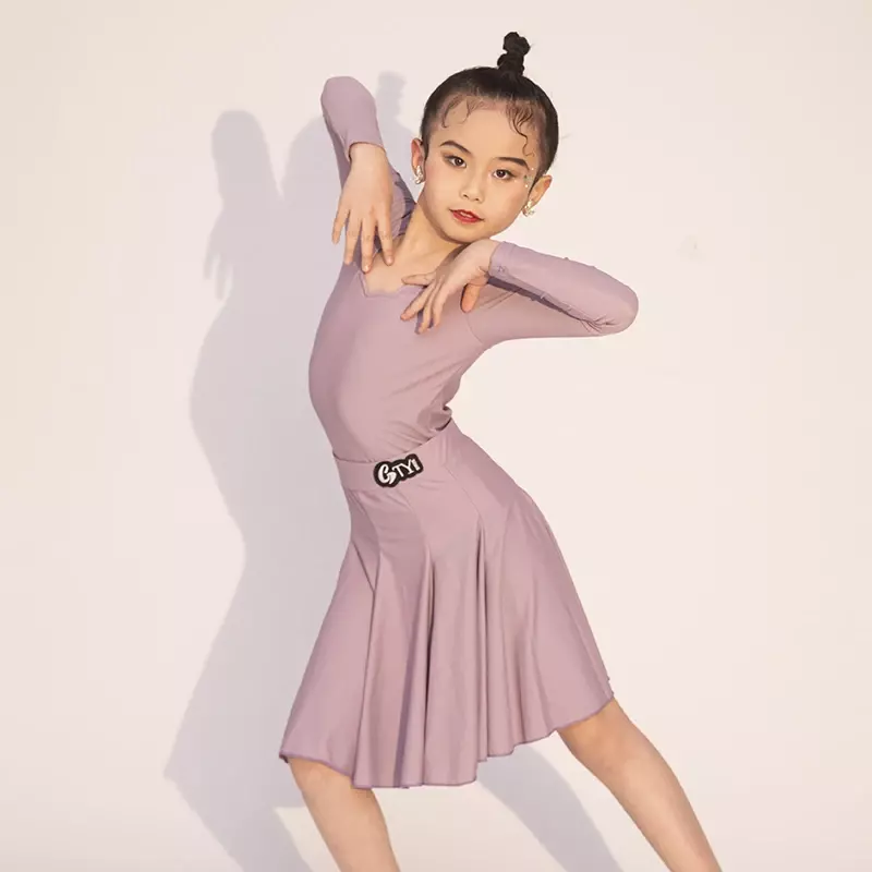 Платье для выступлений и латиноамериканских танцев для девочек, разноцветное детское платье для соревнований по национальной системе бальных танцев