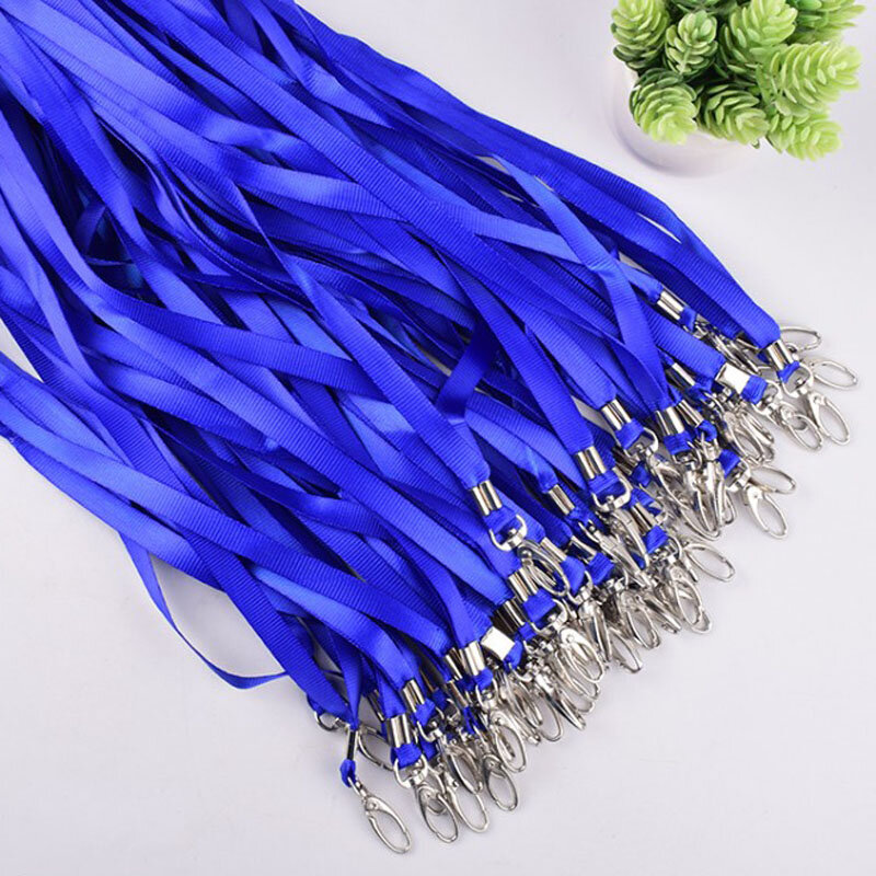 20pcs Blue Color ID Badge Card Holder Lanyard Business Card Holder Organizer Portable Ropes School Office Lanyards Neck Strap