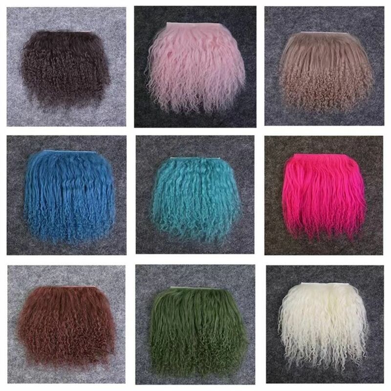 43 colori pelle di pecora lana pelliccia di agnello Pelt capelli fila estensioni dei capelli ricci BJD SD Blyth bambole parrucche trame dei capelli accessori