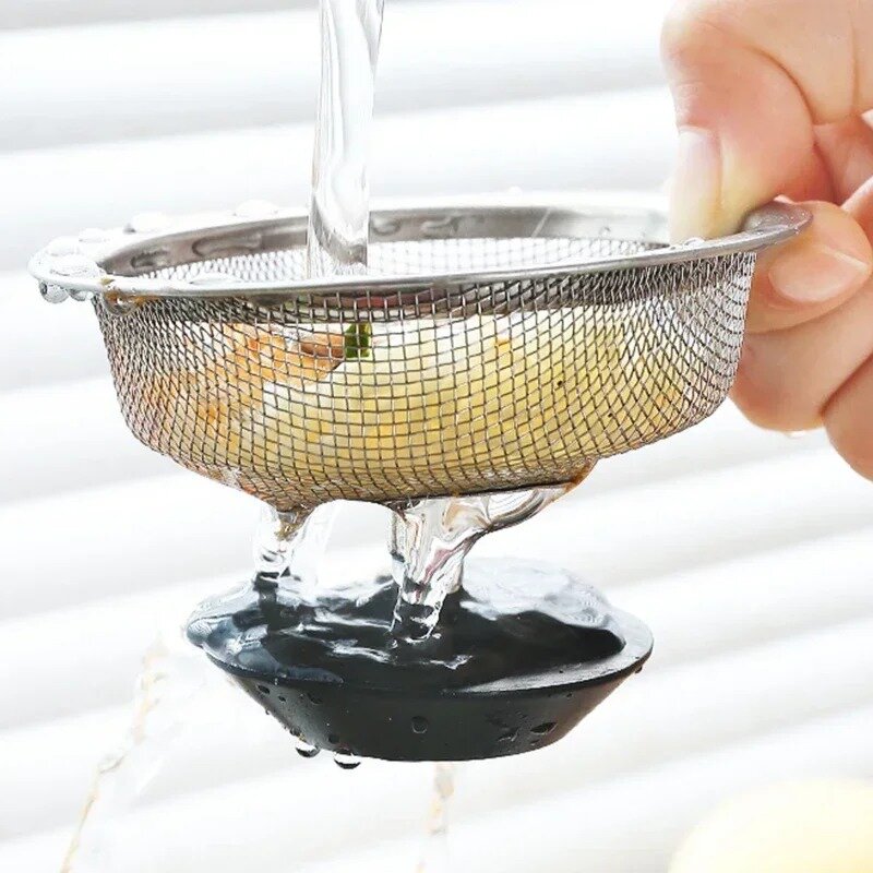 Kitchen Sink Stainless Steel Filter Sewer Mesh Strainers Disposable Sink Filter Mesh Bags Bathroom Floor Drain Hair Waste Filter