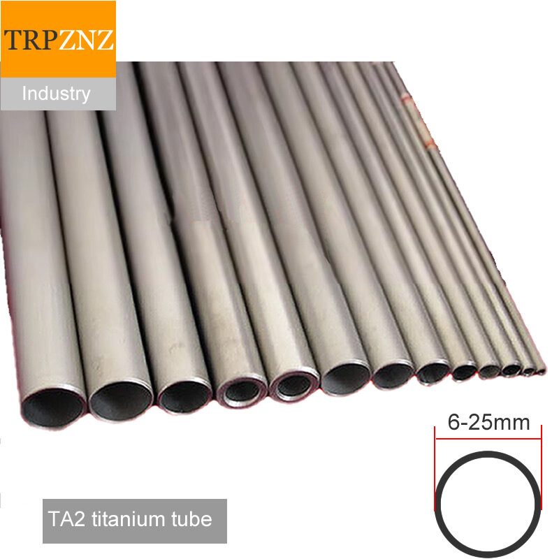 Tubo de titânio puro industrial TA2 Diâmetro exterior 6-25mm, Tubo modificado por exaustão do carro, Corte personalizado
