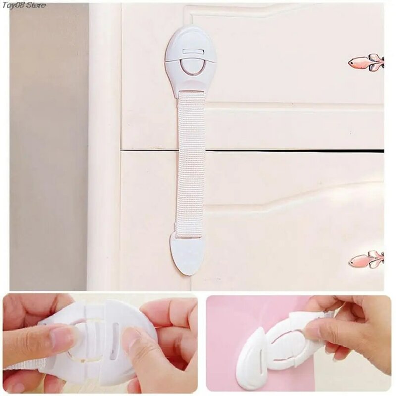 Lengthened Bendy Safety Plastic Locks Baby Infant Child Kids Cabinet Door Drawers Refrigerator Toilet Safe Lock Protection