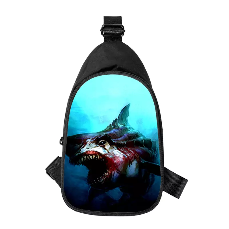shark animal 3D Print New Men Cross Chest Bag Diagonally Women Shoulder Bag Husband School Waist Pack Male chest pack