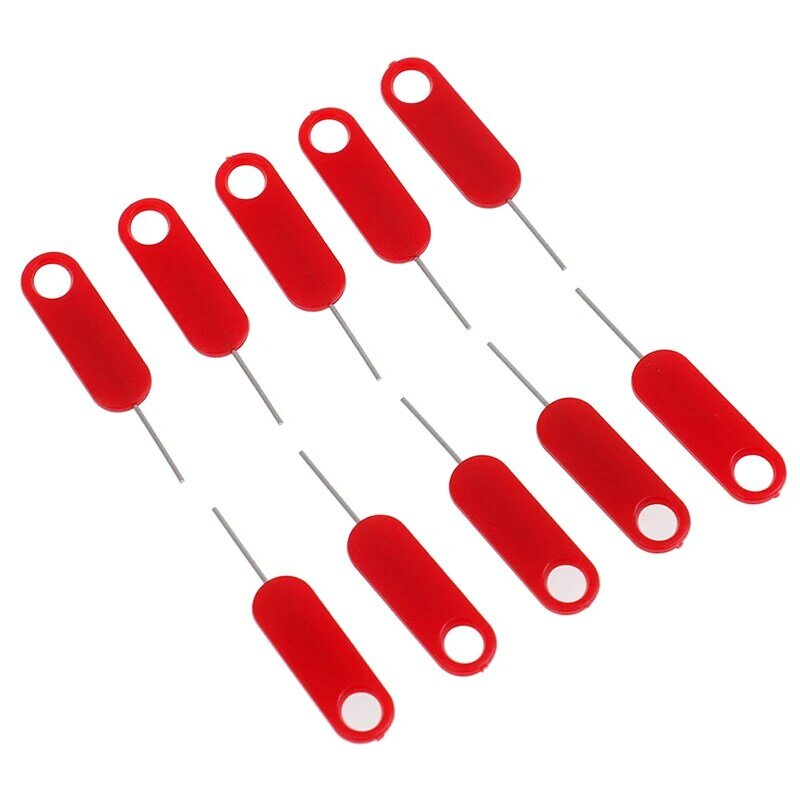 10 Stuks Rode Sim Kaart Lade Verwijdering Eject Pin Sleutel Tool