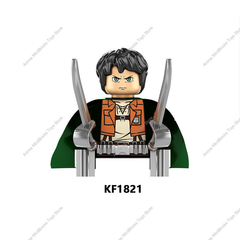 KF6174 Angriff auf Titan Bausteine Levi Ackerman Eren Mikasa Riesigen Cartoon Mini Action Spielzeug Ziegel Kinder Geschenk
