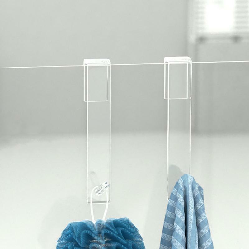 Łazienka kabina prysznicowa tylny hak ze stali nierdzewnej ponad szklane drzwi prysznicowe wieszak na ręczniki w kształcie litery S łazienka szlafrok wieszak na zakupy haki