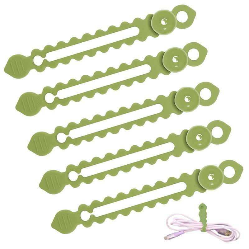Penata kabel pengisi daya 5 buah, pengatur kabel elastis dapat digunakan kembali dengan cangkir hisap serbaguna untuk peralatan