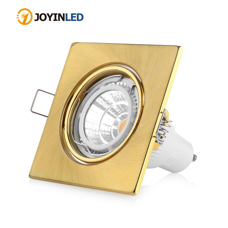 Carcasa de iluminación empotrada GU10 MR16, marco de foco LED, blanco, dorado, satinado, níquel, hierro, Metal