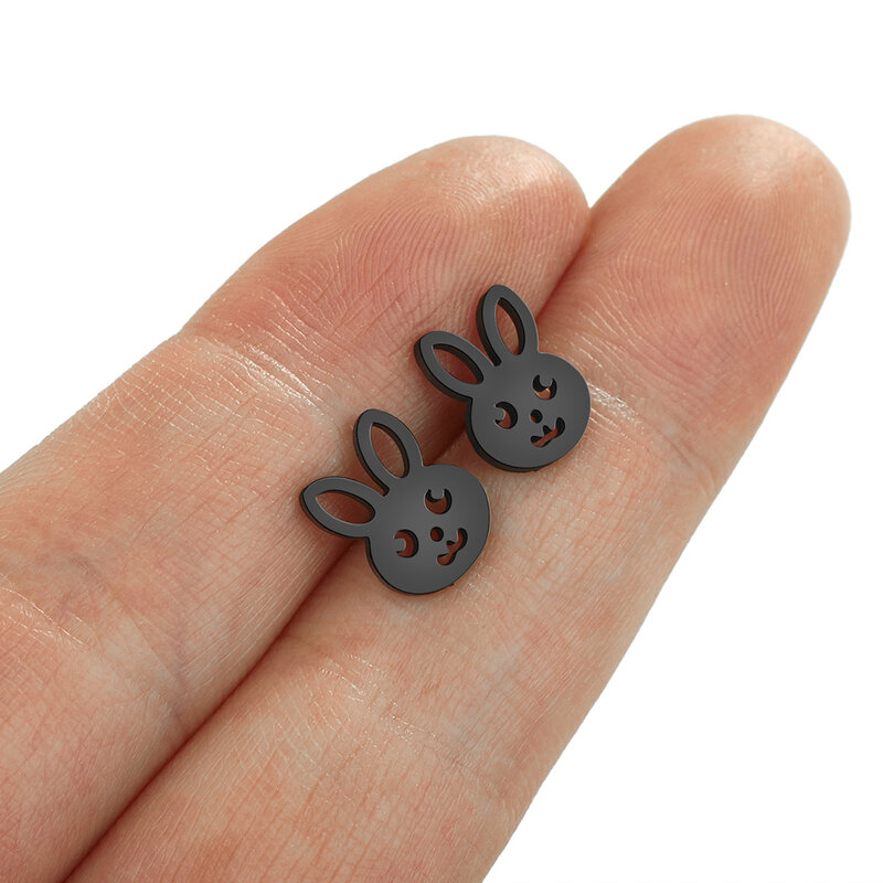 Orecchini a bottone a forma di animale di coniglio Chandler orecchini a bottone in oro con coniglio orecchini a forma di coniglietto carino gioielli animali fatti a mano regalo premuroso