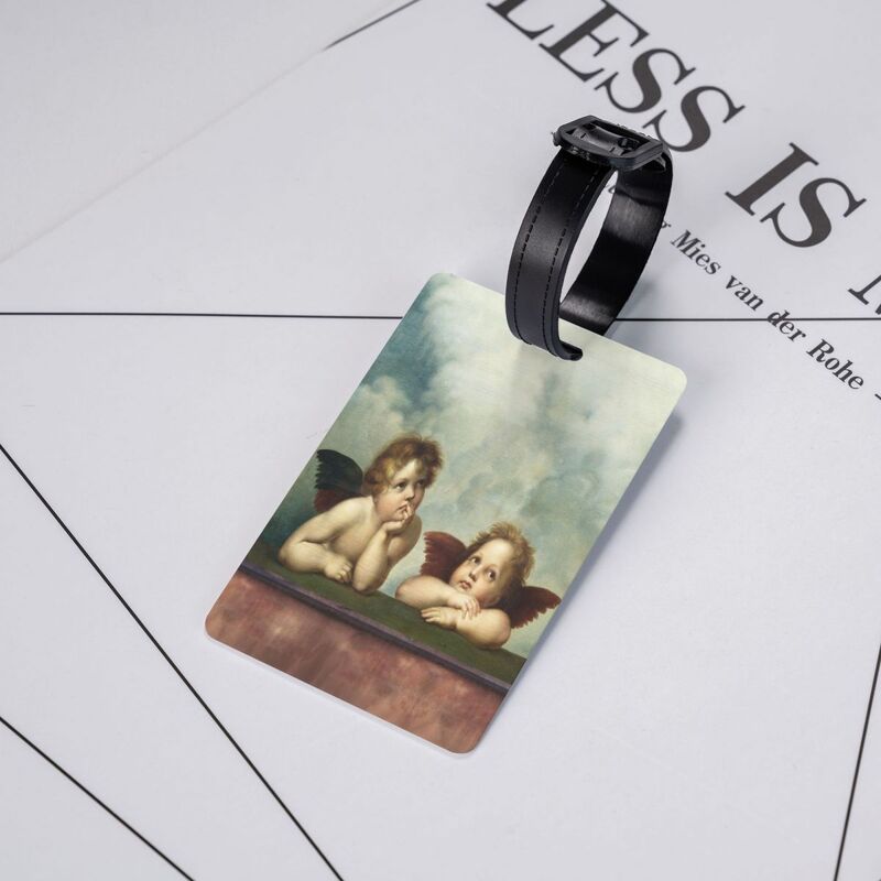 Vintage Aesthetic Renaissance Angels Luggage Tag for Suitcases Fashion Cherub Wings Baggage Tags Privacy Cover ID Label