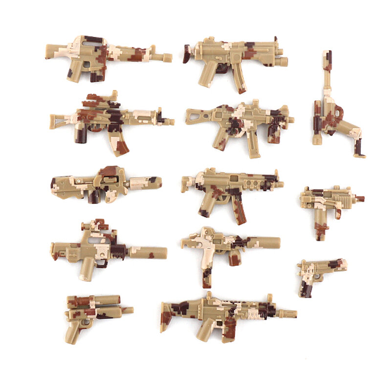 4PCS WW2 Soldier Military US Figures Accessories Building Blocks Army Camouflage Vest Helmets Weapons Guns Bricks Toys For Kids