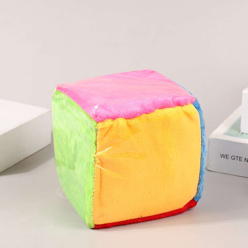 Inseribile carta quadrata peluche 10cm cubo Film plastico spugna dadi bambini illuminazione sussidi didattici gioco multicolore dadi