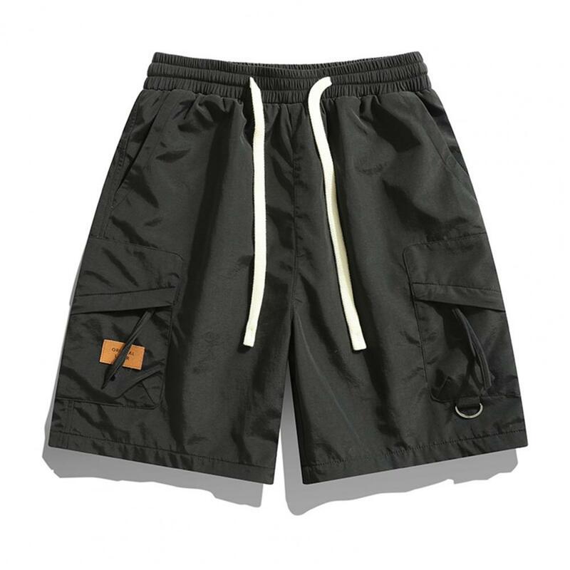 Sports Shorts Versatile Men's Cargo Shorts with Adjustable Waistband Multiple Pockets for Street Style Summer Fashion Men Solid