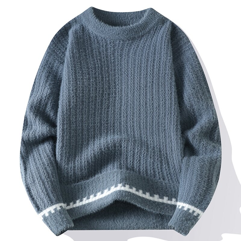 Herbst Winter neuen Stil Herren hochwertige Mode Trend Pullover lässig bequeme warme Pullover Männer einfarbig Größe M-3XL