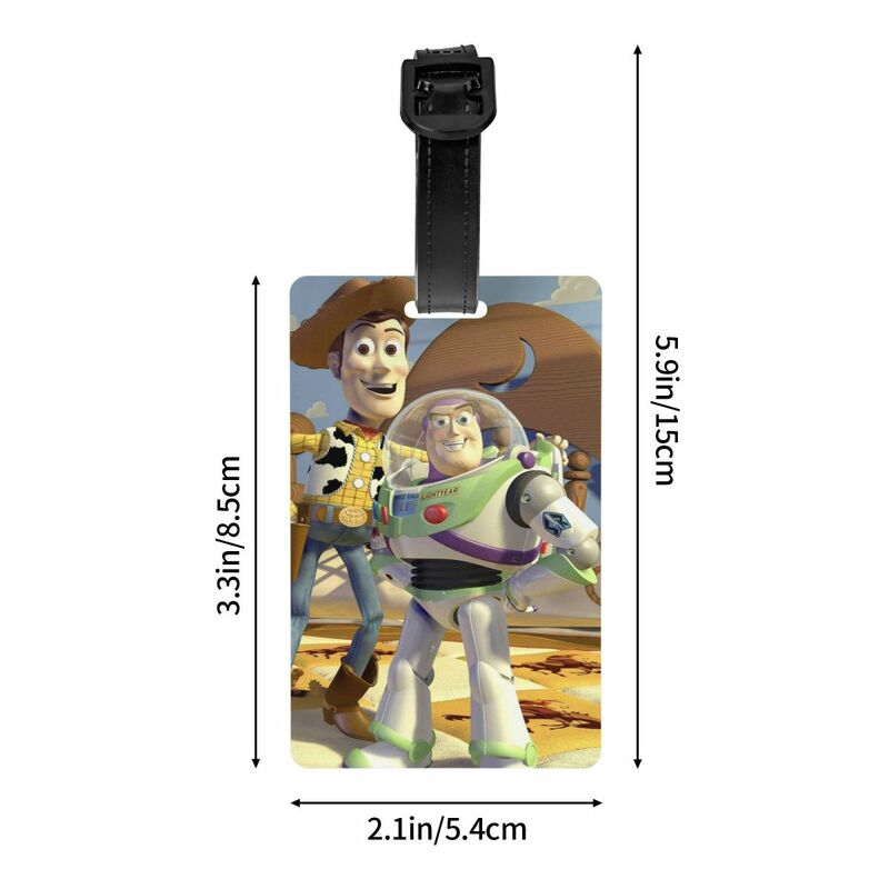 Étiquette de bagage à motif Toy Story de dessin animé personnalisé, couverture de confidentialité des bagages, étiquette d'identification de valise
