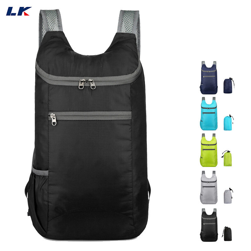 Bolsa plegable impermeable para exteriores, mochila portátil para acampar, senderismo, viajar, mochila de día, bolsa deportiva de ocio, 20L