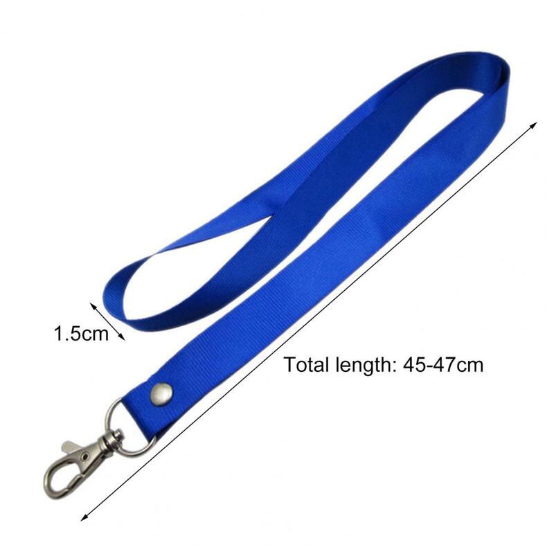 Safety Hanging Neck Strap Lanyard Solid Color Tear-resistant Nylon Rope Lanyard ID Holder Anti-Lost Clasp Rope Keychain Landyard