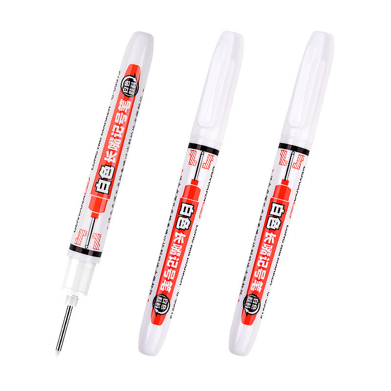 1pc 20MM White Quick Drying Ink Long Head Markers Bathroom Woodworking Decoration Multi-purpose Deep Hole Marker Pens