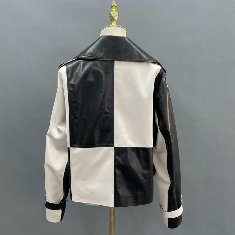2023 Sheepskin Coat For Women Leather Jacket Winter Spring Moto Biker Outwear
