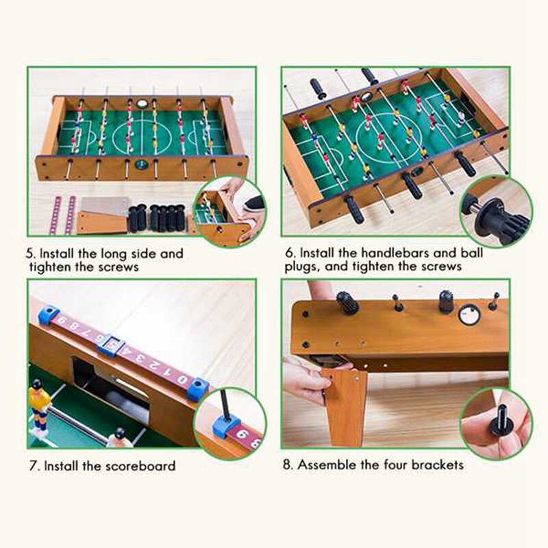 Children's Table Football Table Wooden Tabletop Educational Toys Mini Indoor Table Football Set Camping Essential