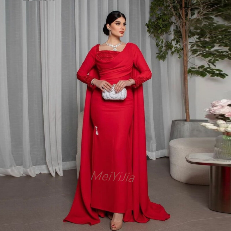 Meiyijia Avondjurk Saudi Vrouwen Midi Feestjurk Bodycon Elegant Een Schouder Sexy Avond Verjaardagsclub Outfits Zomer 2024
