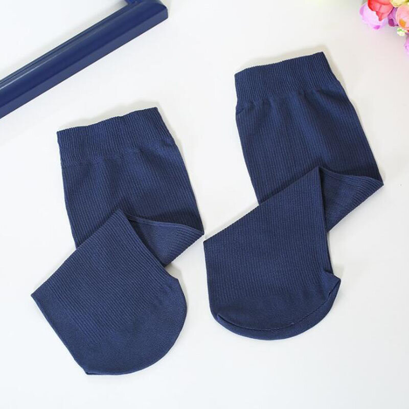 10pairs/lot Bamboo Fiber Men's Socks Summer Ultra-Thin Stripe Long Socks Men Silk Socks Business Socks No Heel Calcetines hombre