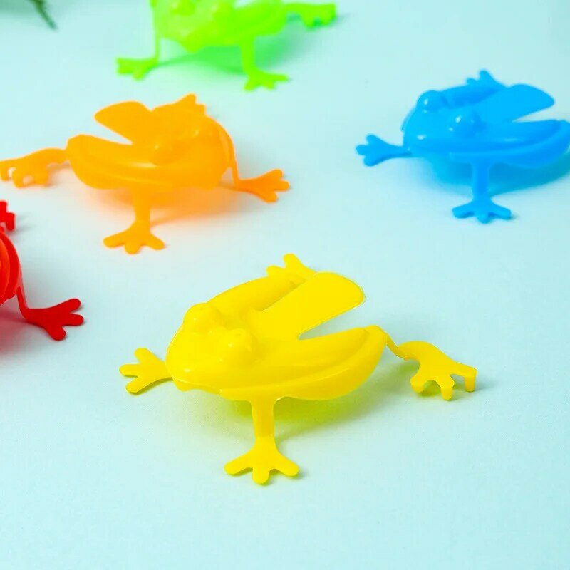 Mainan Puzzle kodok melompat anak-anak katak melompat plastik klasik nostalgia pria dan wanita santai katak nakal