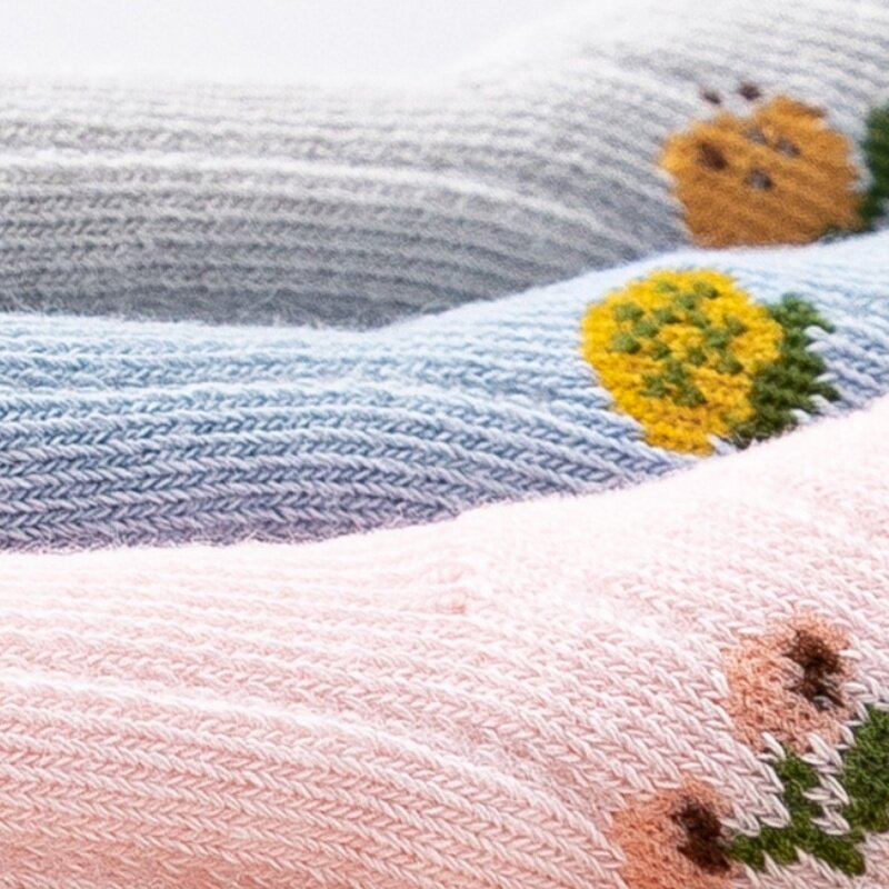 Детские дышащие носки, разноцветные весенние мягкие носки, милые домашние носки для мальчиков и девочек с фруктовым принтом, 2023
