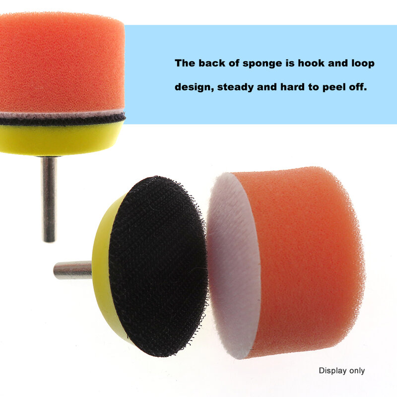 Mini Tampons de Polissage en Éponge de 2 Pouces, 50mm, Crochet et Boucle pour Polisseuse de Voiture, Plaque de Support de Cirage