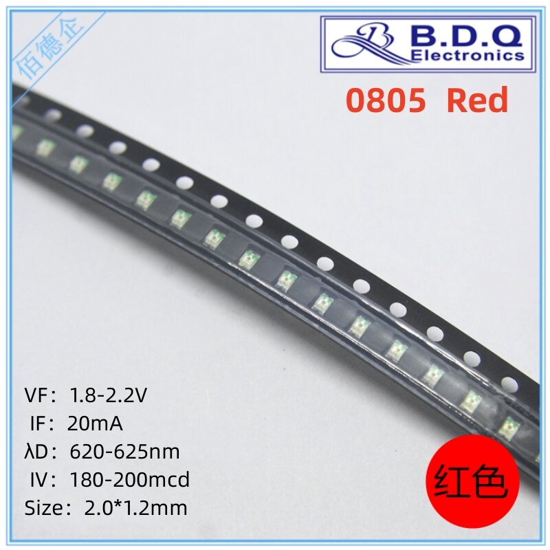 Piezas LED SMD 3000 de alta calidad, diodo emisor de luz UV 0805, rojo, verde, amarillo, rosa, blanco cálido, naranja, azul hielo, 2012