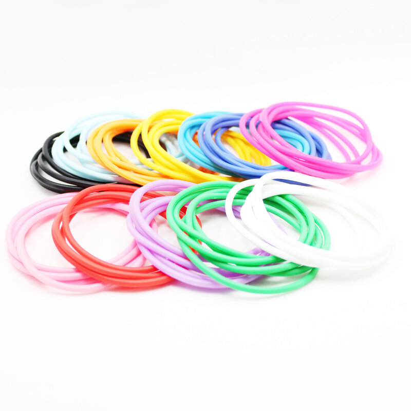 10Pcs/Candy Color Silicone Wristbands Women Solid Color Elastic Rubber Friendship Bracelets Party Gift Accessories Boys Girls