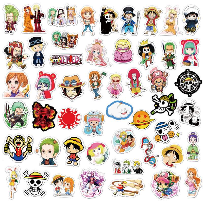 10/30/50PCS Cartoon Anime One Piece Luffy Stickers Laptop DIY Phone Skateboard Motorcycle Car Luggage Cool Sticker Decal Kid Toy