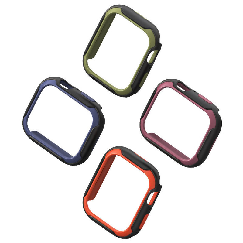 Cubierta de marco de parachoques para Apple Watch series 7, 6, 5, 4 SE, 45mm, 41mm, 44mm, 40mm, TPU Flexible + carcasa protectora de PC para iwatch