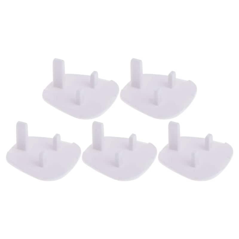5-pieces UK Power Socket Baby Child Safety Protection Device Anti-shock Plug Protector White Color Socket Cover